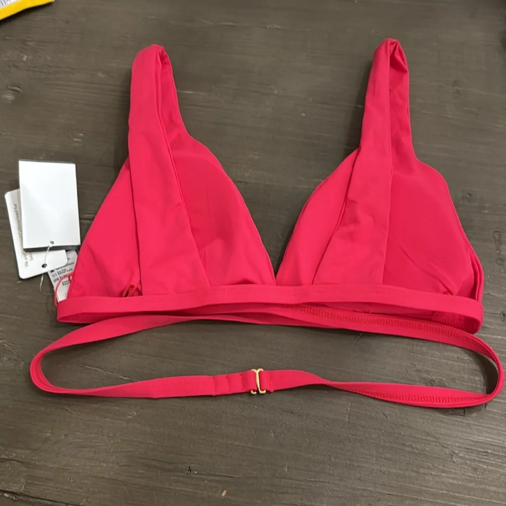 L*Space Pink Triangle Bikini Top